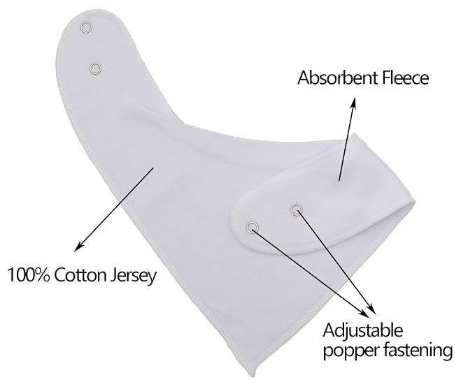 Maiwa Black White Cotton Bandana Snap Drool Bibs - Image 2