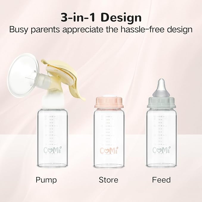 COMI Natural Glass Baby Bottle, Standard Neck Breastmilk Storage Bottle - Image 2