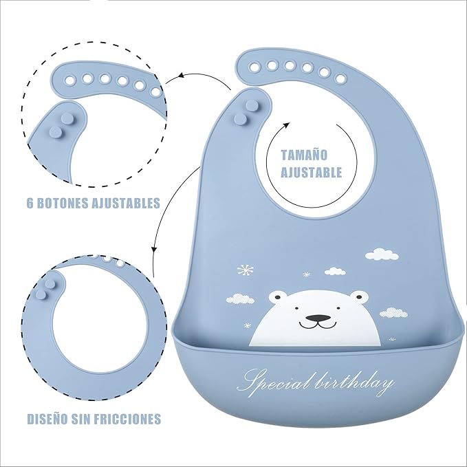 Baby Silicone Feeding Bibs - Image 2