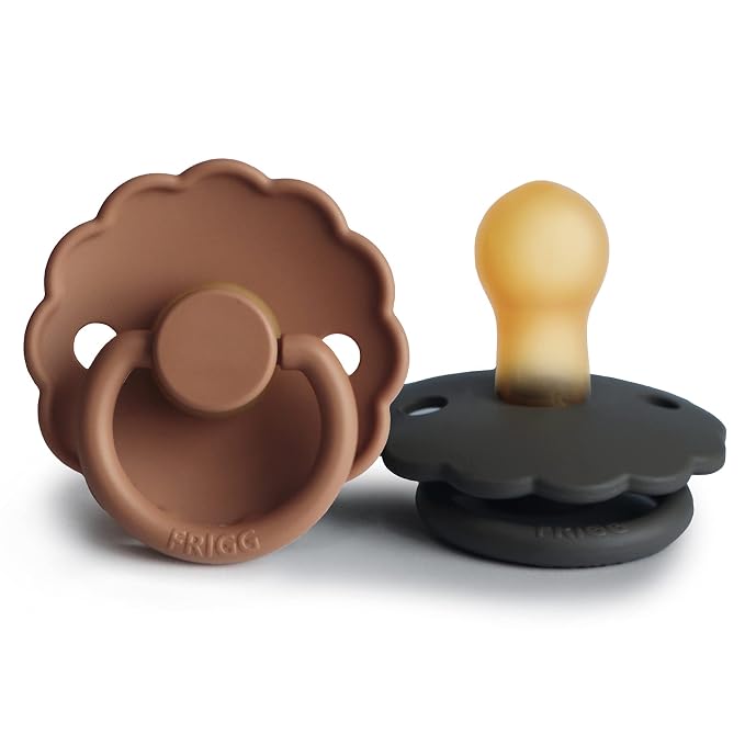 FRIGG Daisy Natural Rubber Baby Pacifier | Made in Denmark | BPA-Free 2-Pack by mushie