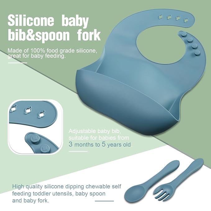 10 Pack Silicone Baby Feeding Set, Toddlers Led Weaning Feeding Supplies - Image 3