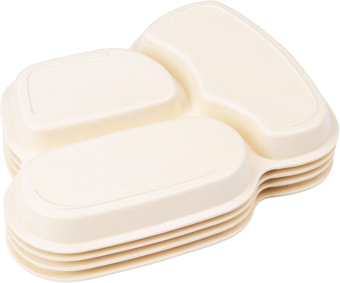Kid Plate Set Bamboo Toddler Plates Dinnerware Dinner Dish Set Baby Feeding - Image 4