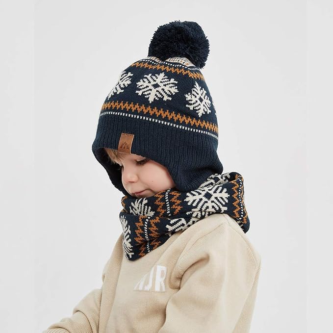 LMLALML Boys Winter Hat Earflap Knitted Beanie - Image 3
