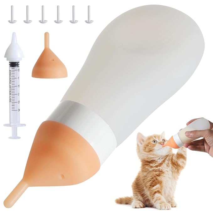 Kitten Bottle Feeding Kit, Soft Silicone Squeezable Puppy Bottles by Unknown