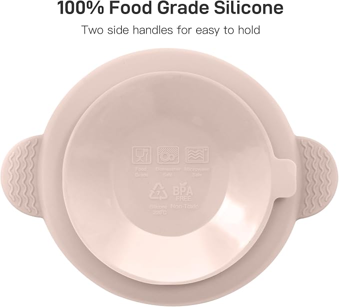 3 Pack Baby Bowls with Suction and 3 Pack Baby Spoons, BPA Free, Silicone Baby - Image 6