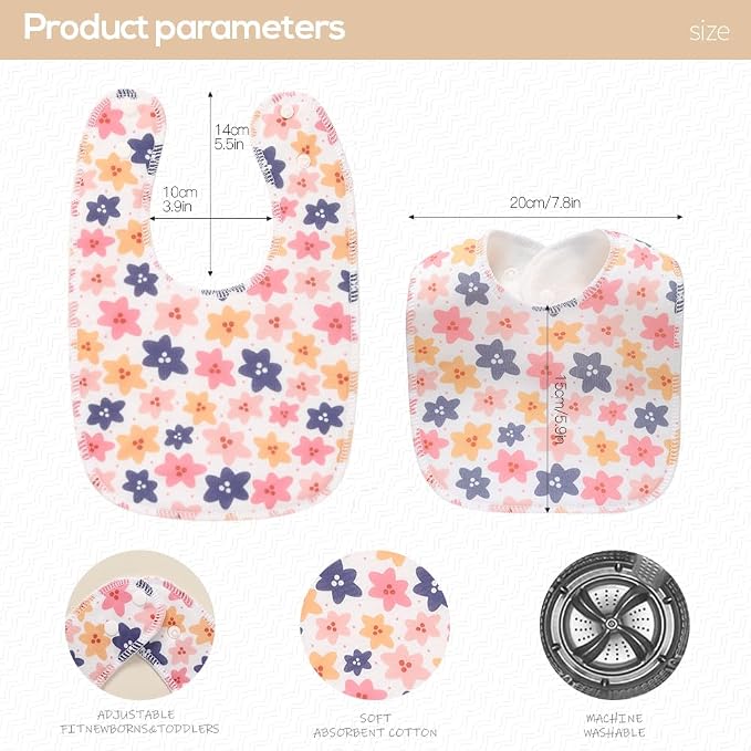 8 Pack Baby Bibs Unisex Adjustable - Image 2