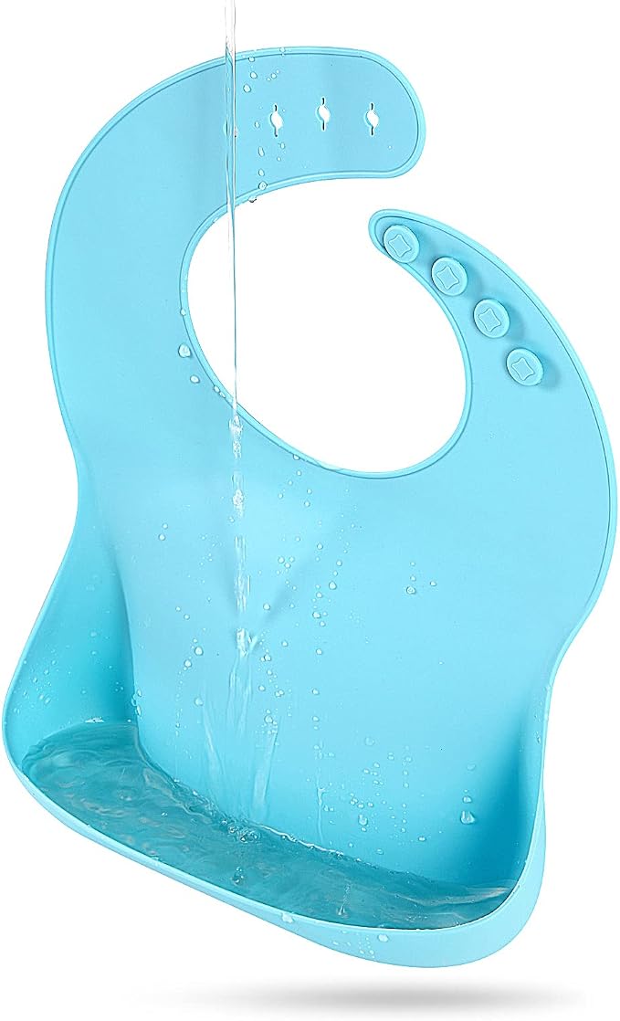 Silicone Bibs for Babies Toddler Set of 3, BPA Free, Soft Adjustable Waterproof - Image 3