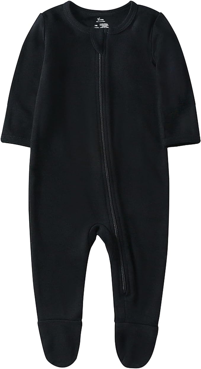 O2 BABY Baby Boys Girls Organic Cotton Zip-Front Sleeper Pajamas, Footed Sleep by O2BABY