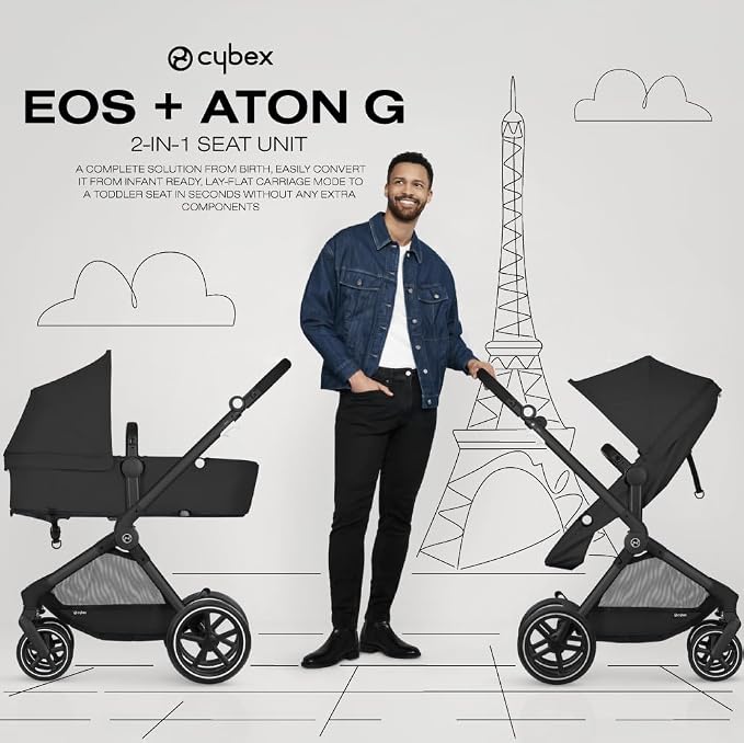 Cybex EOS 5-in-1 Travel System Stroller + Lightweight Aton G Infant Car Seat - Image 2
