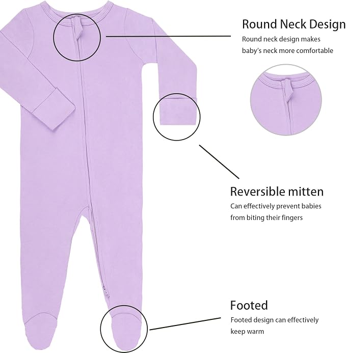 GUISBY Long Sleeve Baby Footed Pajamas - Image 2