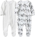 O2 BABY Baby Boys Girls Organic Cotton Zip-Front Sleeper Pajamas, Footed Sleep by O2BABY