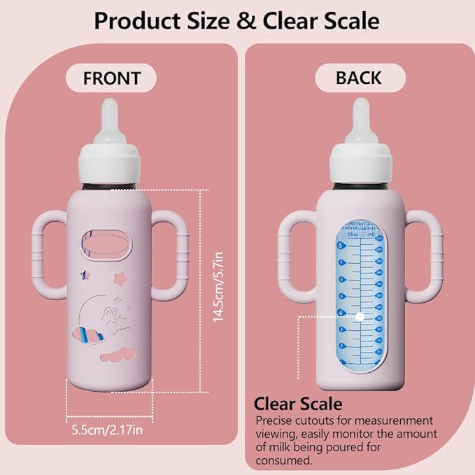 4 Pack Silicone Sleeves for Dr. Brown's Glass Bottles - Image 2