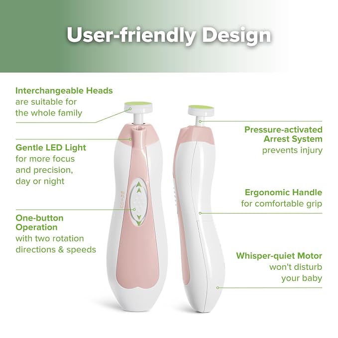 haakaa Baby Nail Trimmer Electric Safe Baby Nail Clippers Baby Nail File Kit - Image 4