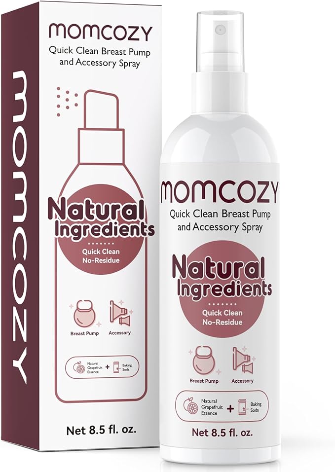 Momcozy Portable Breast Pump Cleaning Spray, Effective Milk Fat Removal & by Momcozy
