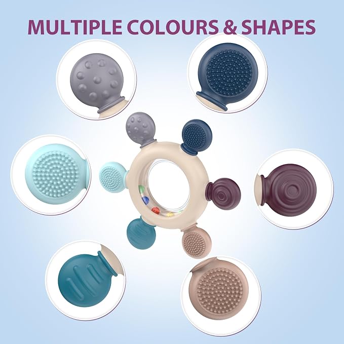 akolik Teething Toys for Babies, Baby Teethers Toy Teething Ring Silicone - Image 4