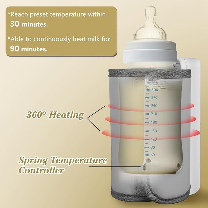 Portable Bottle Warmer for Travel, Instant Heating & Constant Warming, Portable - Image 3