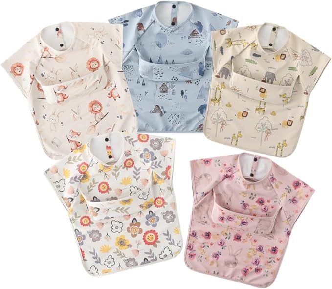 GZMM Waterproof Baby Bibs, Infant Toddler Extra Cover Feeding Bib - Image 7