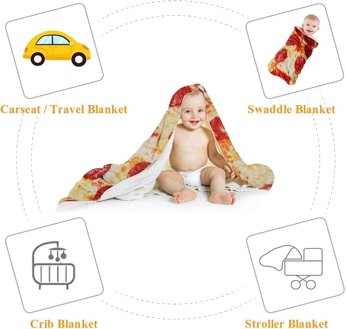 Pizza Blanket Baby Gift, Baby Pizza Swaddle Blanket, Kids Newborn Baby - Image 5