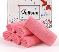 Baby Washcloths 6 Pack, 10x10 inch Heavenly Soft Pink Wash Cloths by Jeffsun