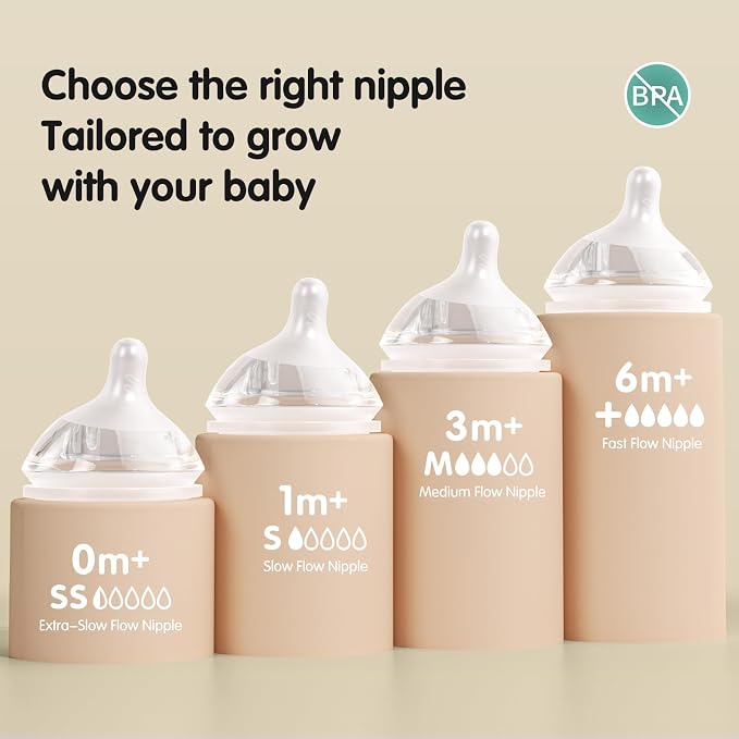 Silicone Bottle Nipples for Natural Baby Bottle, Medium Flow, 3+ Months - Image 2