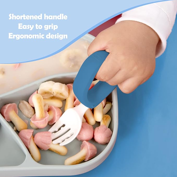 Baby Self Feeding Training Spoon and Fork Set - Image 4
