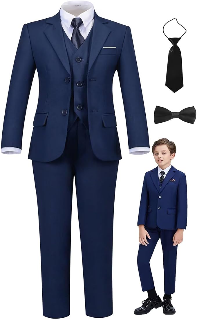 Boys Suit Set Slim Fit Kids Formal Suits Toddler Tuxedo Wedding Prom Classic - Image 7