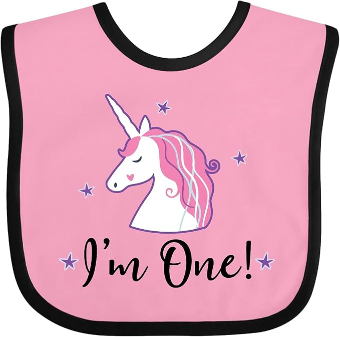 inktastic 1st Birthday Unicorn Baby Bib by Inktastic