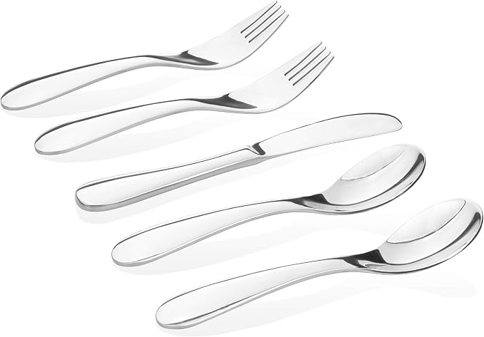 Kids Stainless Steel Utensil Set | Kiddobloom | Premium 304 | 5-piece Set: 2 by Kiddobloomchildrensproductstoinspirehope