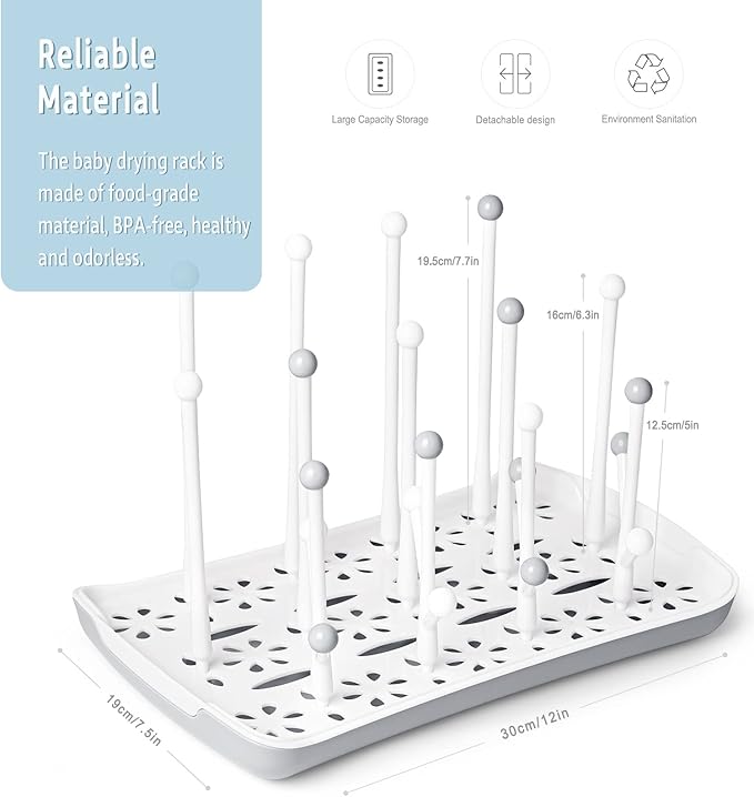Baby Bottle Drying Rack with Tray, Termichy High Capacity Bottle Dryer Holder - Image 2