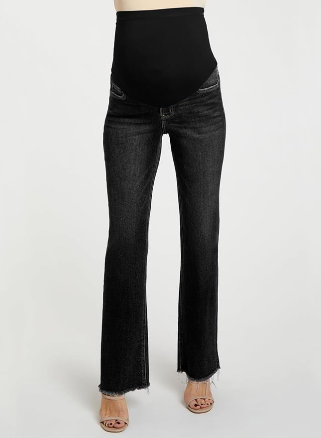 BLENCOT Maternity Jeans for Women Over Belly Pregnancy Pants Comfy Pregnant - Image 7