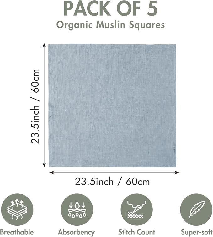Muslin Receiving Blankets, Neutral Blanket Swaddling - Image 2