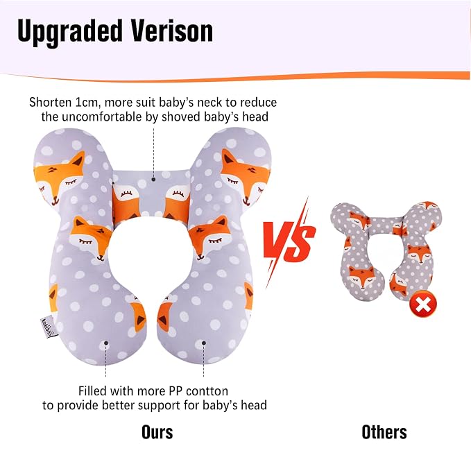KAKIBLIN Baby Travel Pillow, Baby Neck Pillows - Image 6
