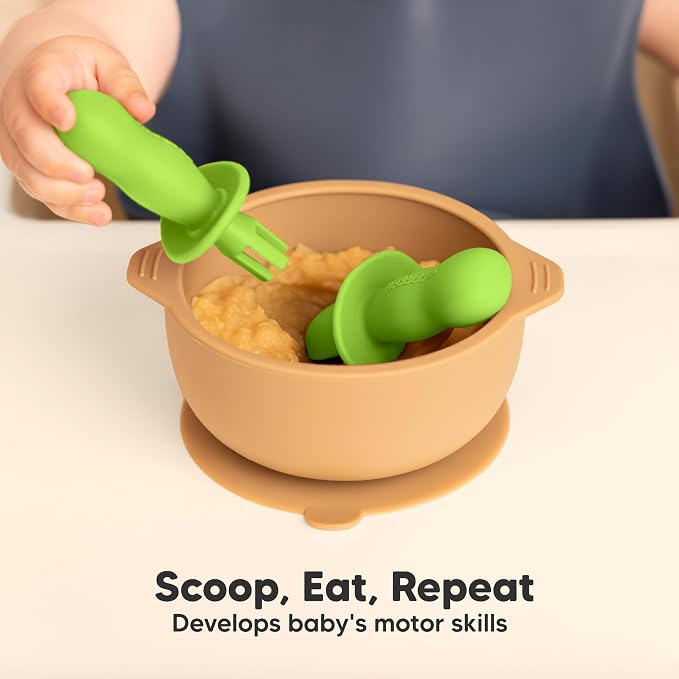 KeaBabies 4-Pack Silicone Baby Spoons and Forks Set - Image 8