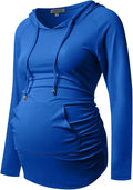 GINKANA Maternity Hoodie Long Sleeves Shirts Casual Maternity Top Pregnancy by GINKANA