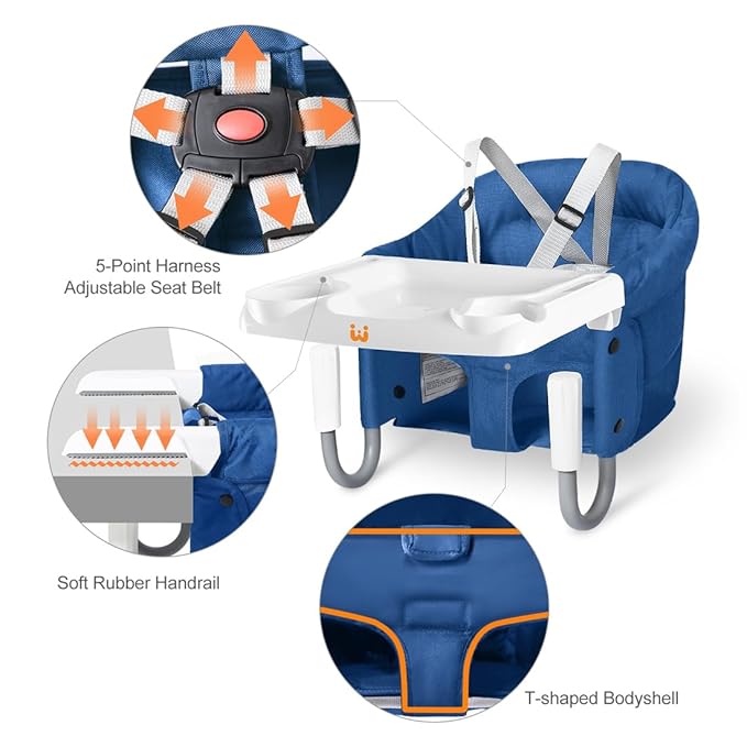 MTWML Hook On High Chair with Tray, Portable Baby High Chair That Attaches to - Image 4