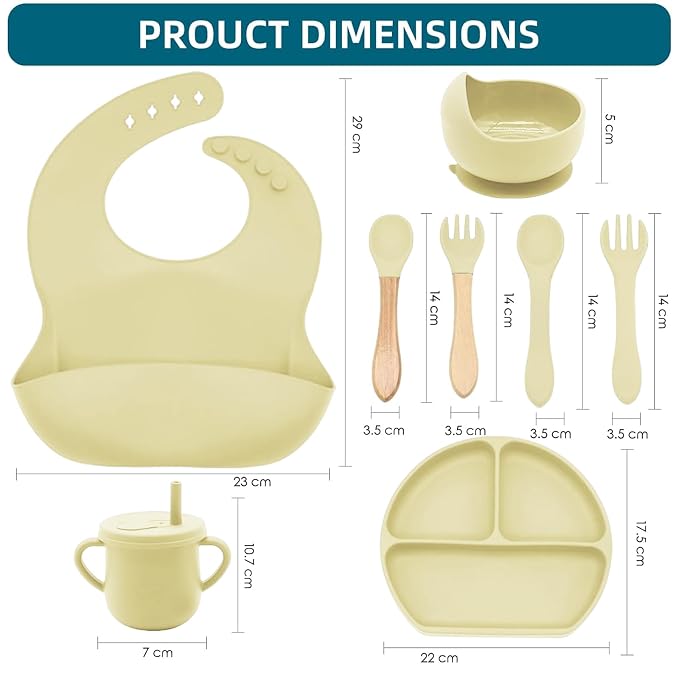 100% Silicone Baby Feeding Set, BPA Free Baby Dishes Set - Image 3