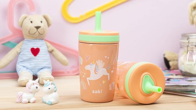 Zak Designs Unicorn Kelso Tumbler Set, Leak-Proof Screw-On Lid - Image 13