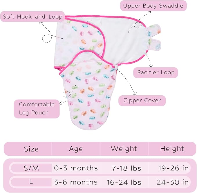 LollyBanks Baby Swaddles 100% Organic Cotton, 3-6 Months Baby Girl Swaddles - Image 6