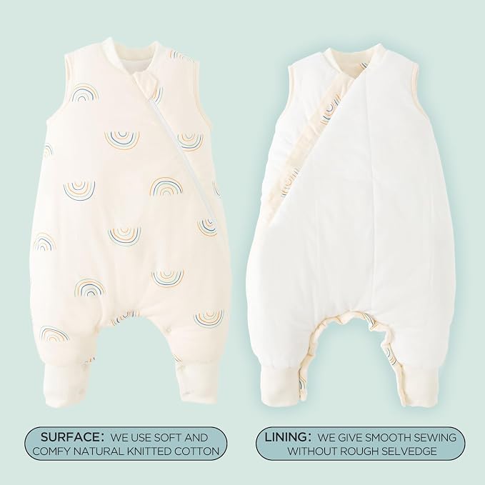 Duomiaomiao 2.5 TOG Toddler Sleep Sack 12-24 Months 100% Cotton Winter Side - Image 6