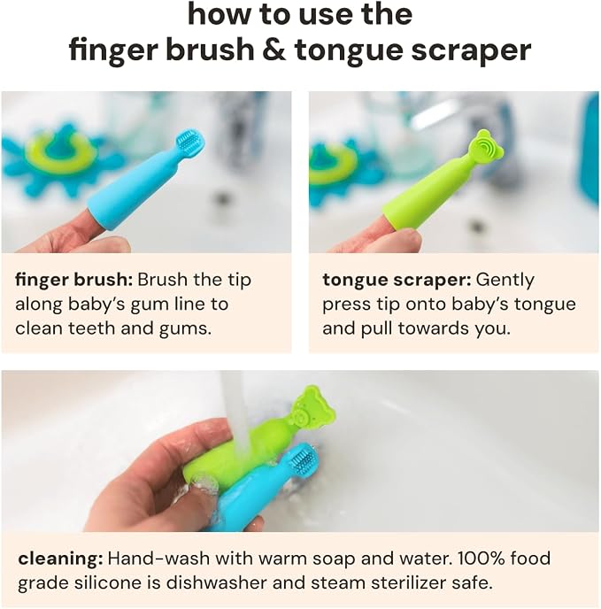 oogiebear Baby Finger Brush & Tongue Scraper - Image 3