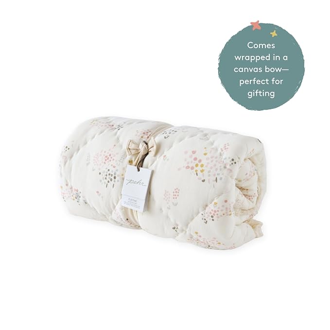 Pehr Baby Play Mat, Flower Patch | Ultra-Soft Quilted 100% Cotton Exterior - Image 6