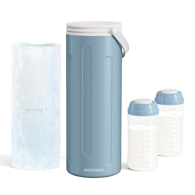 Portable Breast Milk Cooler for Travel, 22oz Large Capacity Breastmilk Chiller by AOOTSMILE