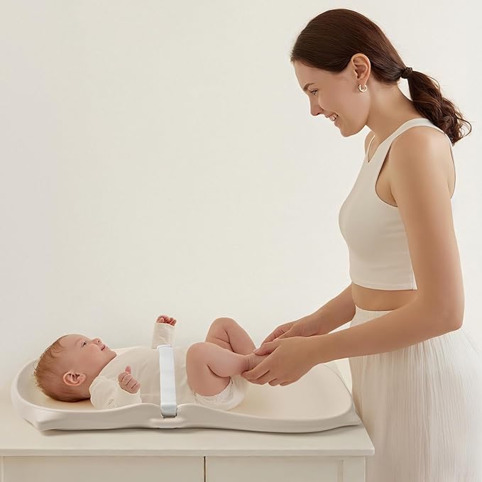 Baby Changing Pad Wipeable & Waterproof, Soft & Non-Slip Adjustable Safety Belt - Image 8