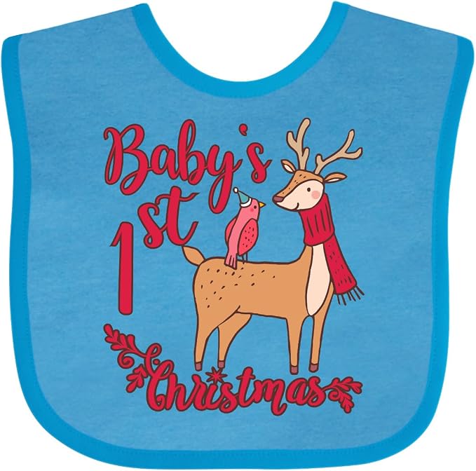 inktastic Baby's First Christmas Baby Bib by Inktastic