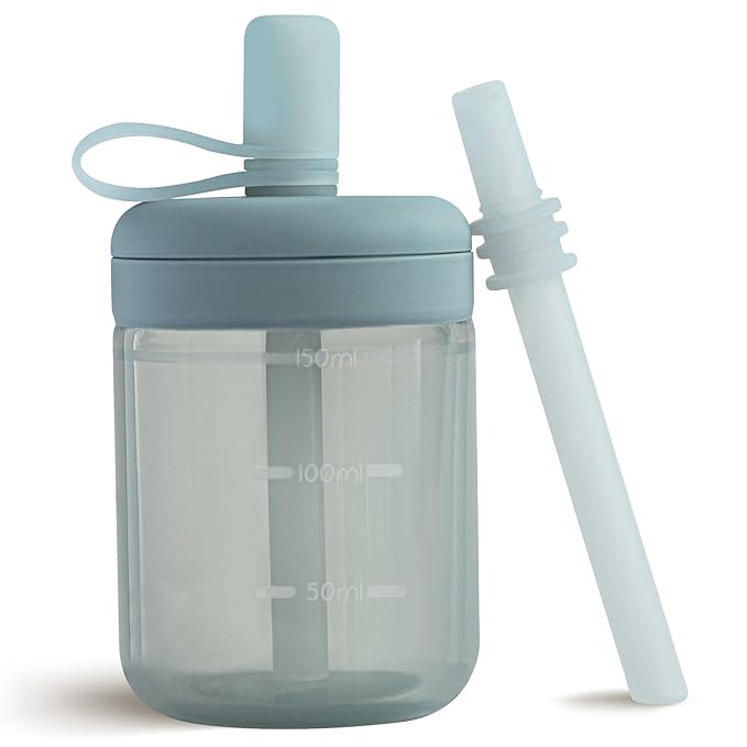 Moonkie Baby Straw Cup | Silicone Toddler Sippy Training Cup by Moonkie