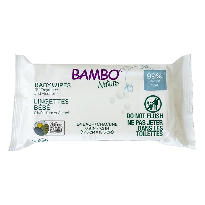Bambo Nature USDA Certified Biobased Baby Wipes 768 Count by BamboNature