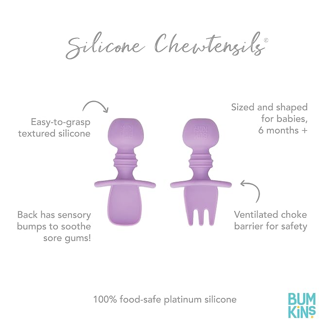 Bumkins Baby Utensils Set, Chewtensils Silicone Spoons - Image 5