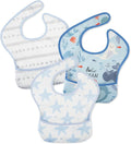 Mess Proof Baby Bib 3 Pack, Waterproof Led Weaning Baby Feeding Bibs by CivaruaKids