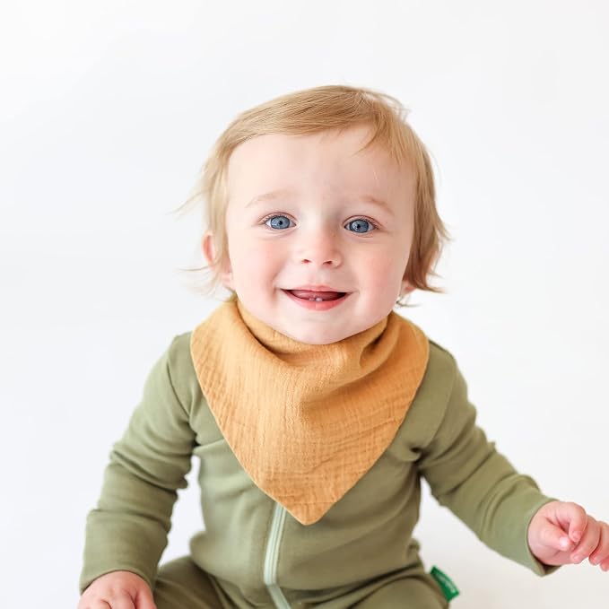 Konssy Muslin Baby Bibs 10 Pack Baby Bandana Drool Bibs 100% Cotton - Image 3