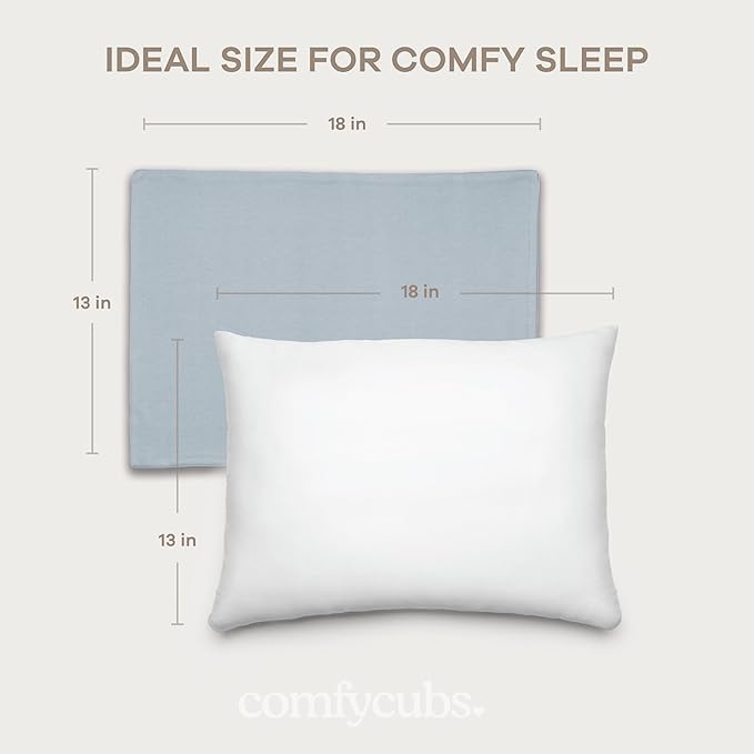 Comfy Cubs Toddler Pillow with Cotton Pillowcase, 13 x 18 in, 2 Pack - Image 3